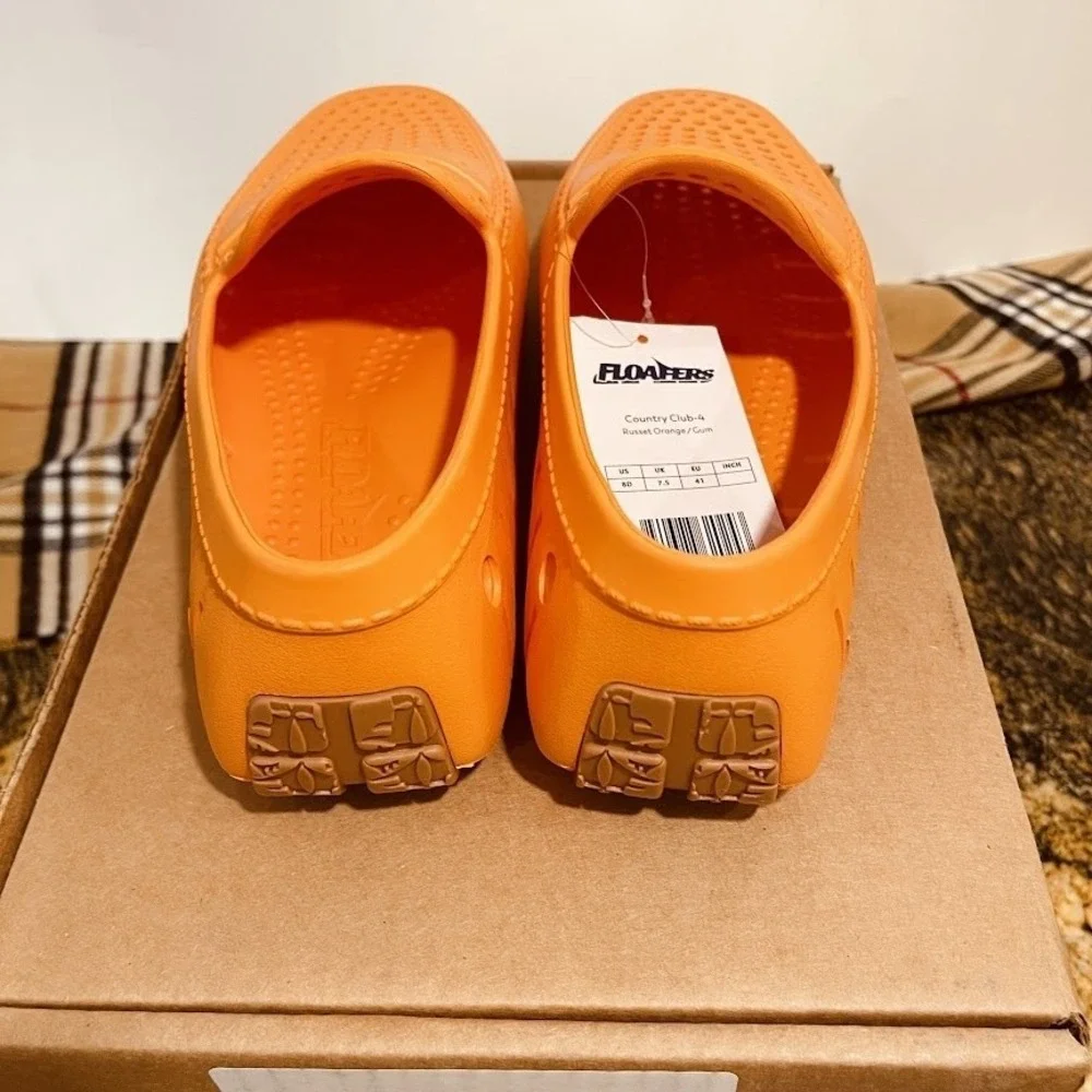 Floafers Country Club 4 Shoes Mens Size 8D Russet‎ Orange Gum Waterproof Loafers